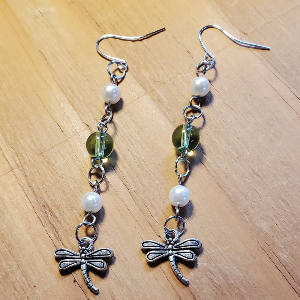 Dragonfly charm earrings